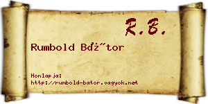 Rumbold Bátor névjegykártya